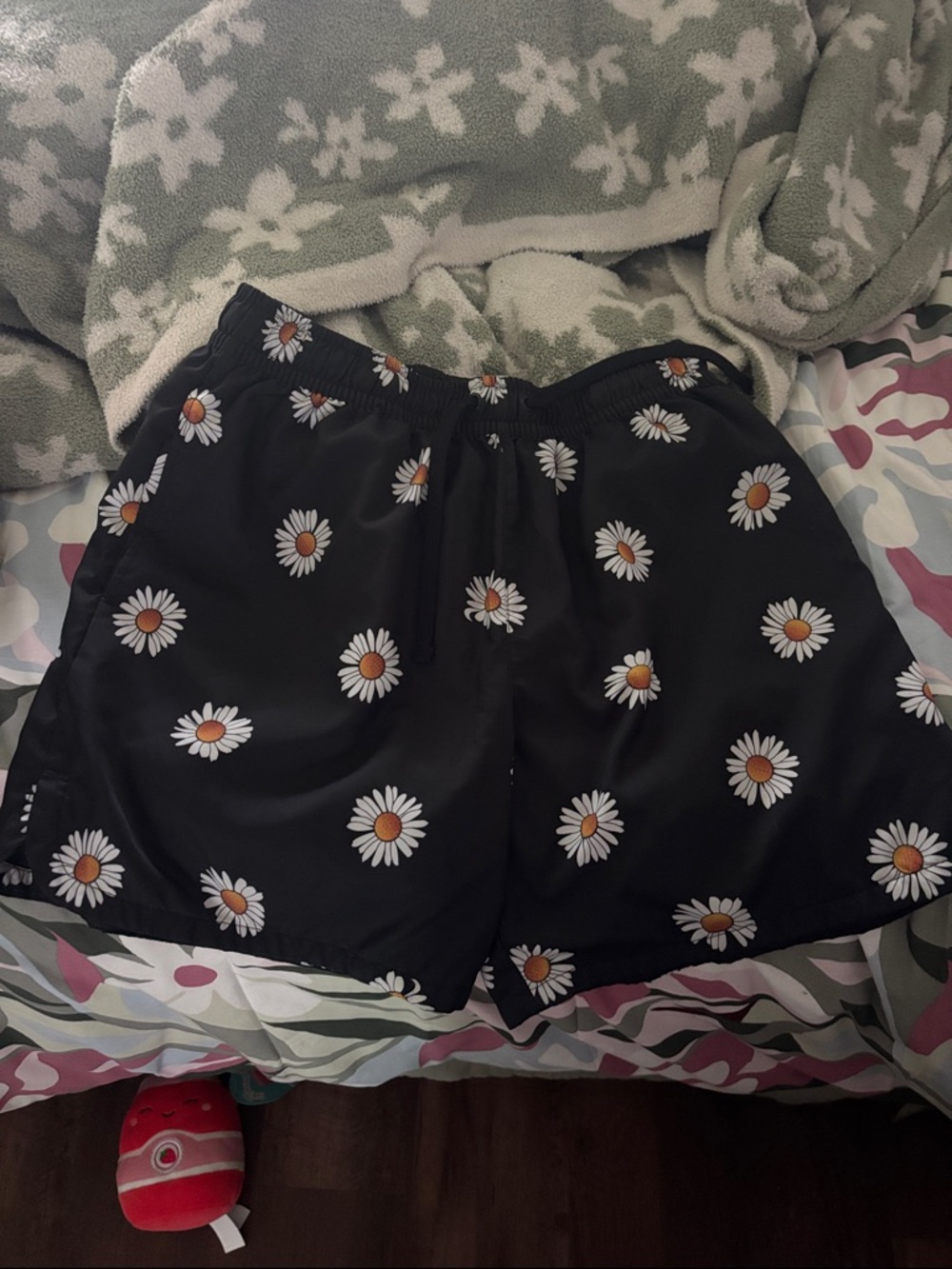 Nike Black Daisy Print Athletic Shorts